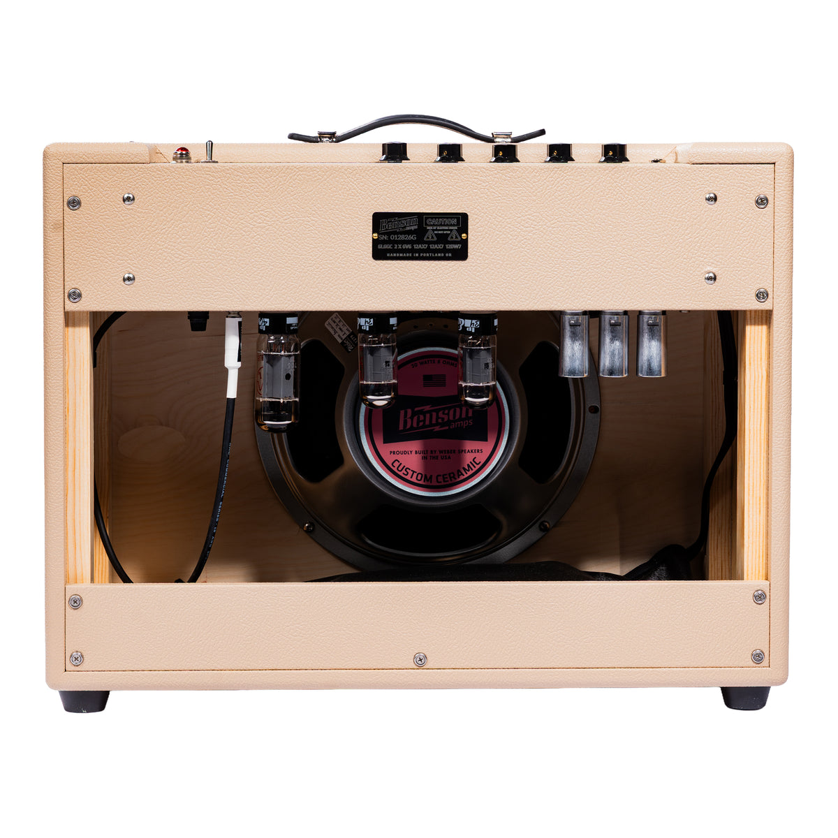 Benson Amps Redland 15 Reverb Guitar Combo Amplifier, Blonde/Oxblood