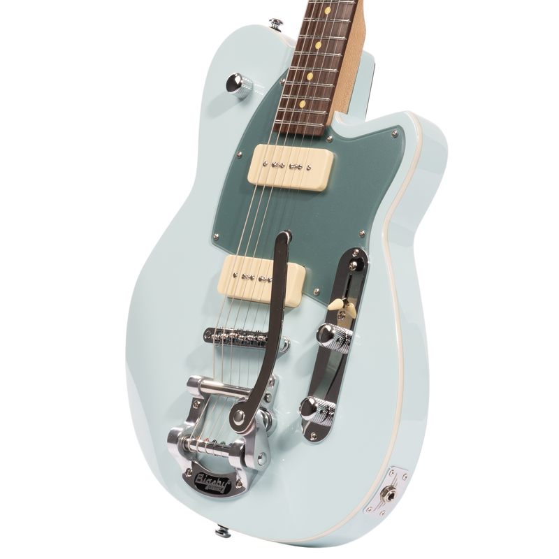 Reverend Charger 290 Bigsby Electric Guitar, Rosewood Fingerboard, Chronic Blue