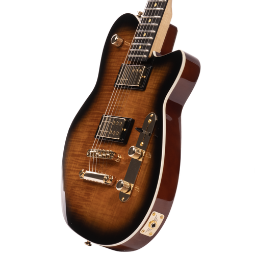 Reverend Charger RA FM Electric Guitar, Ebony Fingerboard, Coffee Burst w/ Gold Hardware
