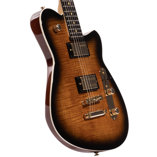 Reverend Charger RA FM Electric Guitar, Ebony Fingerboard, Coffee Burst w/ Gold Hardware