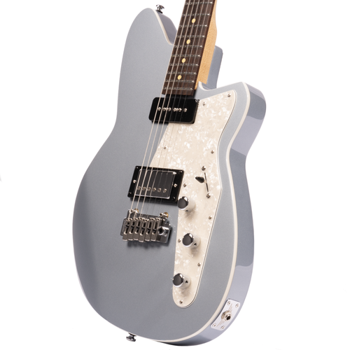 Reverend Double Agent W Electric Guitar, Rosewood Fingerboard, Metallic Silver Freeze