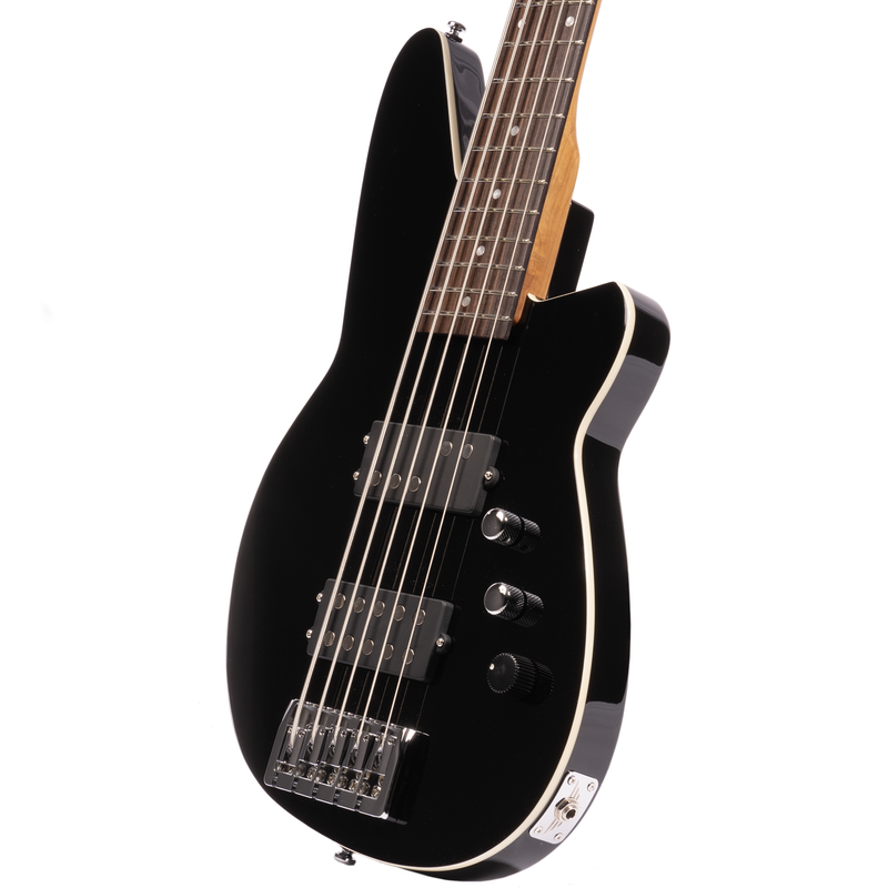 Reverend Mercalli 5 Bass Guitar, Rosewood Fingerboard, Midnight Black