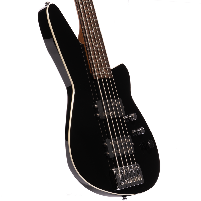 Reverend Mercalli 5 Bass Guitar, Rosewood Fingerboard, Midnight Black