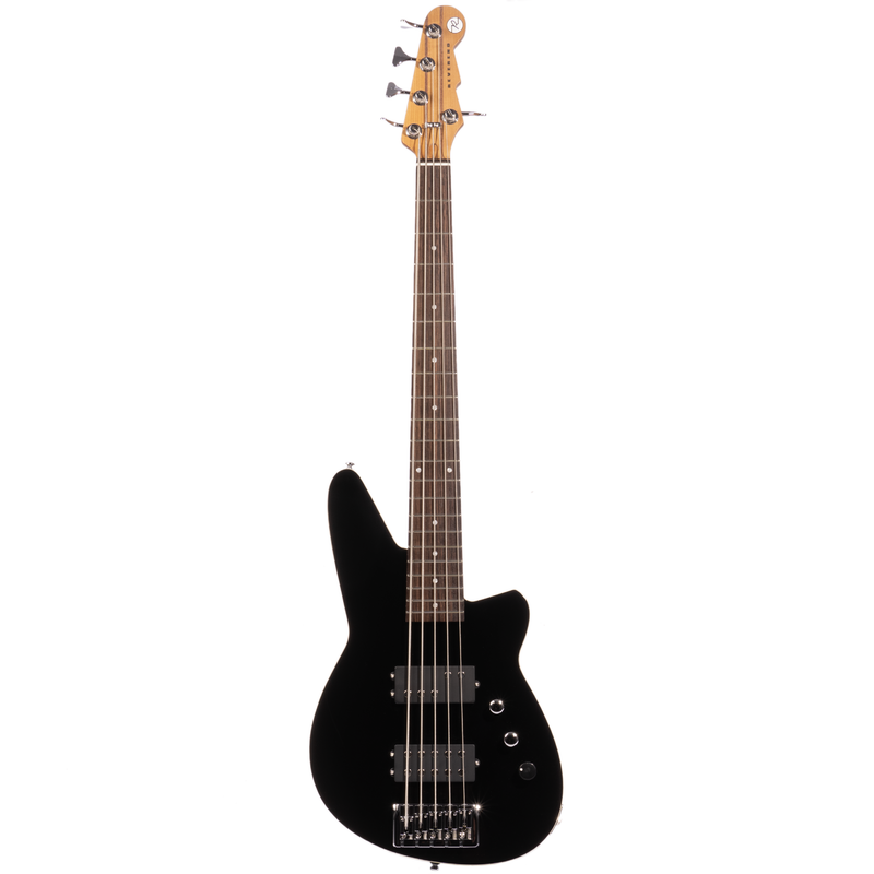 Reverend Mercalli 5 Bass Guitar, Rosewood Fingerboard, Midnight Black