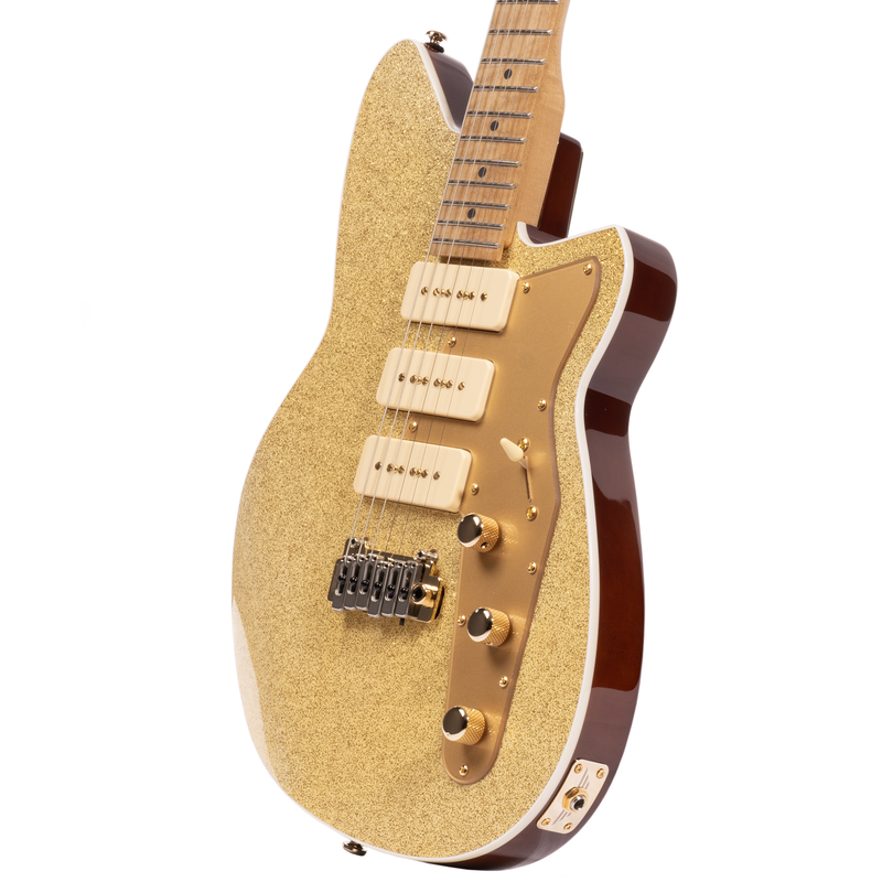 Reverend Ryan Malicsi Signature Electric Guitar, Roasted Maple Fingerboard, White Gold Sparkle