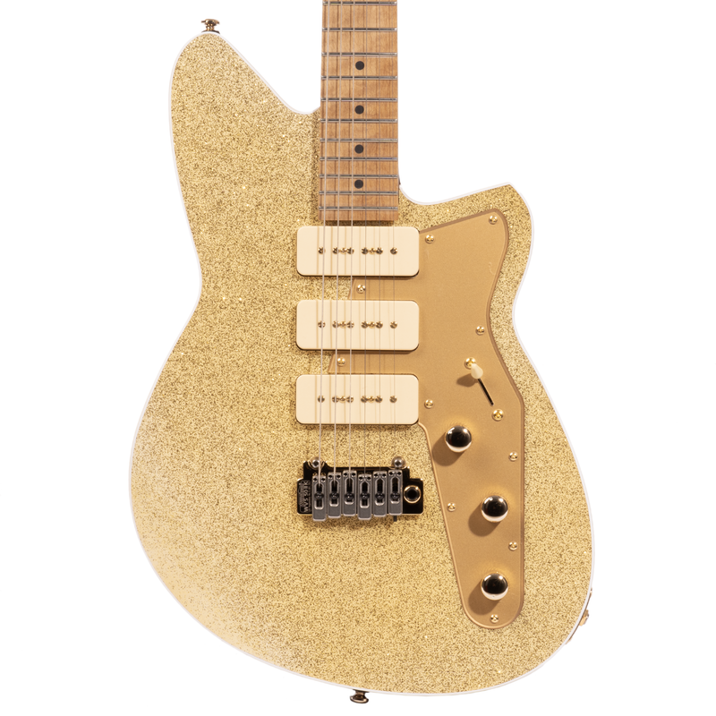 Reverend Ryan Malicsi Signature Electric Guitar, Roasted Maple Fingerboard, White Gold Sparkle