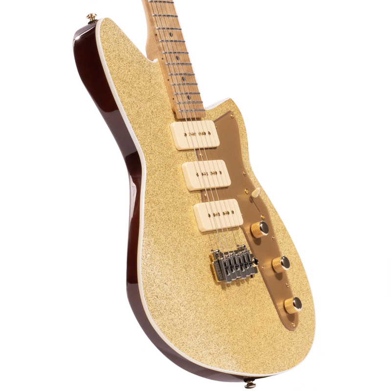 Reverend Ryan Malicsi Signature Electric Guitar, Roasted Maple Fingerboard, White Gold Sparkle