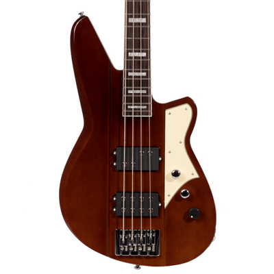 Reverend Thundergun Electric Bass Guitar, Rosewood Fingerboard, Violin Brown