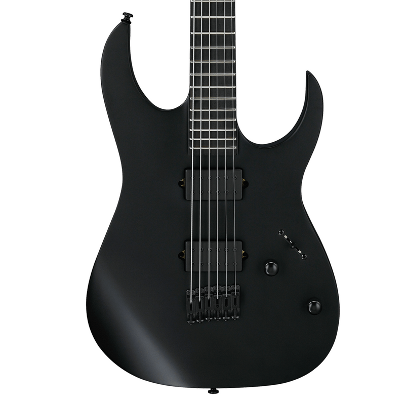 Ibanez Iron Label RG Baritone Electric Guitar, Black Flat