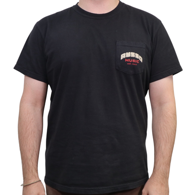 Russo Music Pocket T-Shirt, Red/Cream on Black