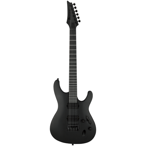 Ibanez S Iron Label 6 String Electric Guitar, Black Flat