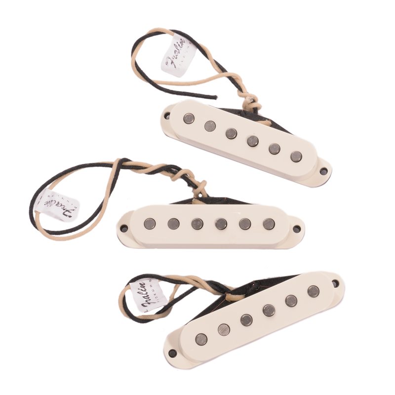 Fralin Blues Special Single Coil Stratocaster Guitar Pickup Set, Stock Stagger, Parchment