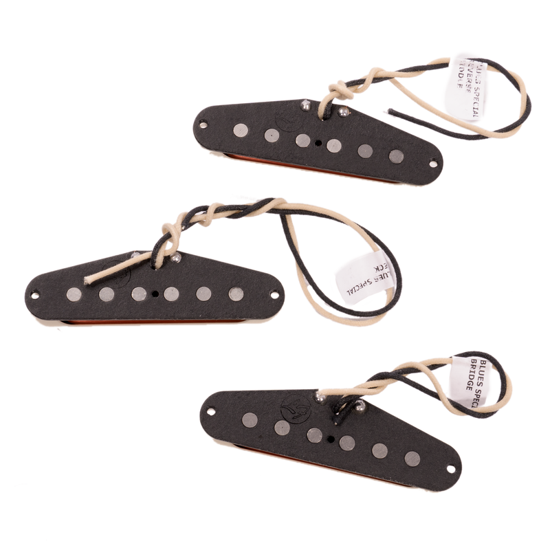 Fralin Blues Special Single Coil Stratocaster Guitar Pickup Set, Stock Stagger, Parchment