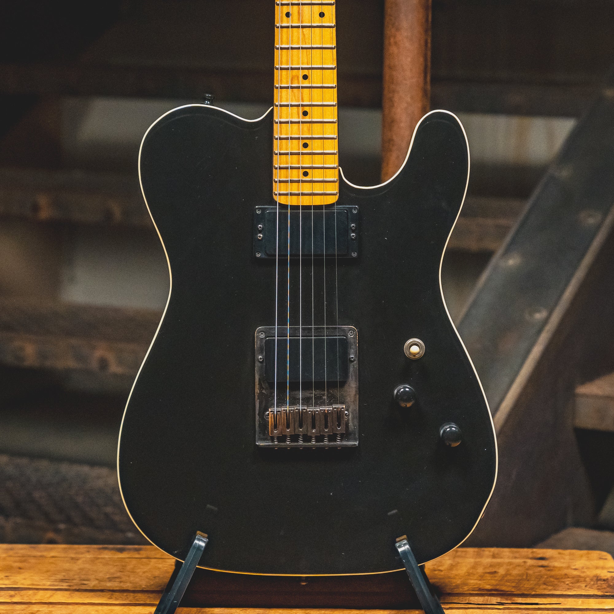 1987 Schecter PT USA T-Style Electric Guitar, Black w/Hard Case