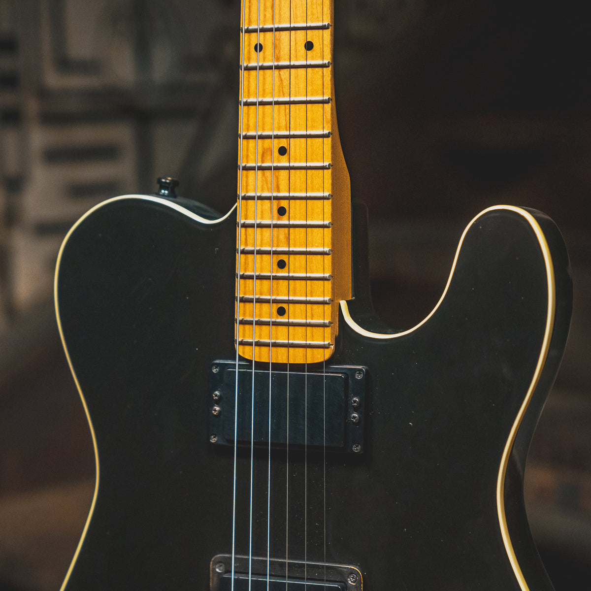 1987 Schecter PT USA T-Style Electric Guitar, Black w/Hard Case - Used