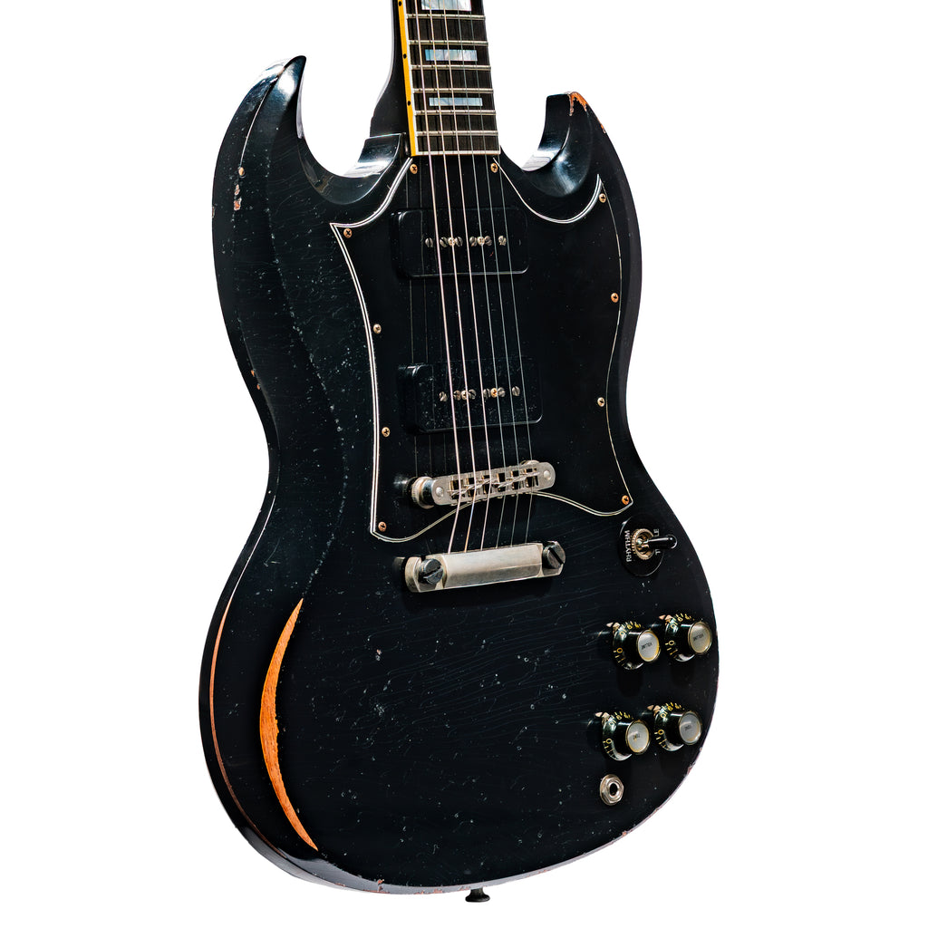 Gibson Custom Shop SG Custom Batwing P90, Murphy Lab Heavy Aged, Ebony