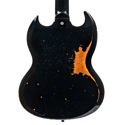 Gibson Custom Shop SG Custom Batwing P-90 Electric Guitar, Murphy Lab Heavy Aged, Ebony