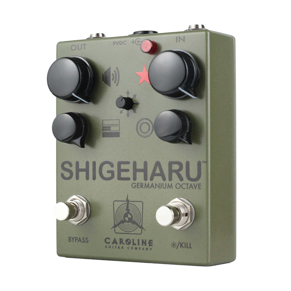 Caroline Limited Edition Shigeharu Germanium Octave Fuzz Effect Pedal, Army Green