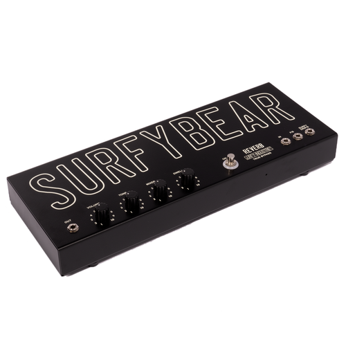 Surfy Industries SurfyBear Metal Spring Reverb Pedal, Black v2.0 w/ Surfypan
