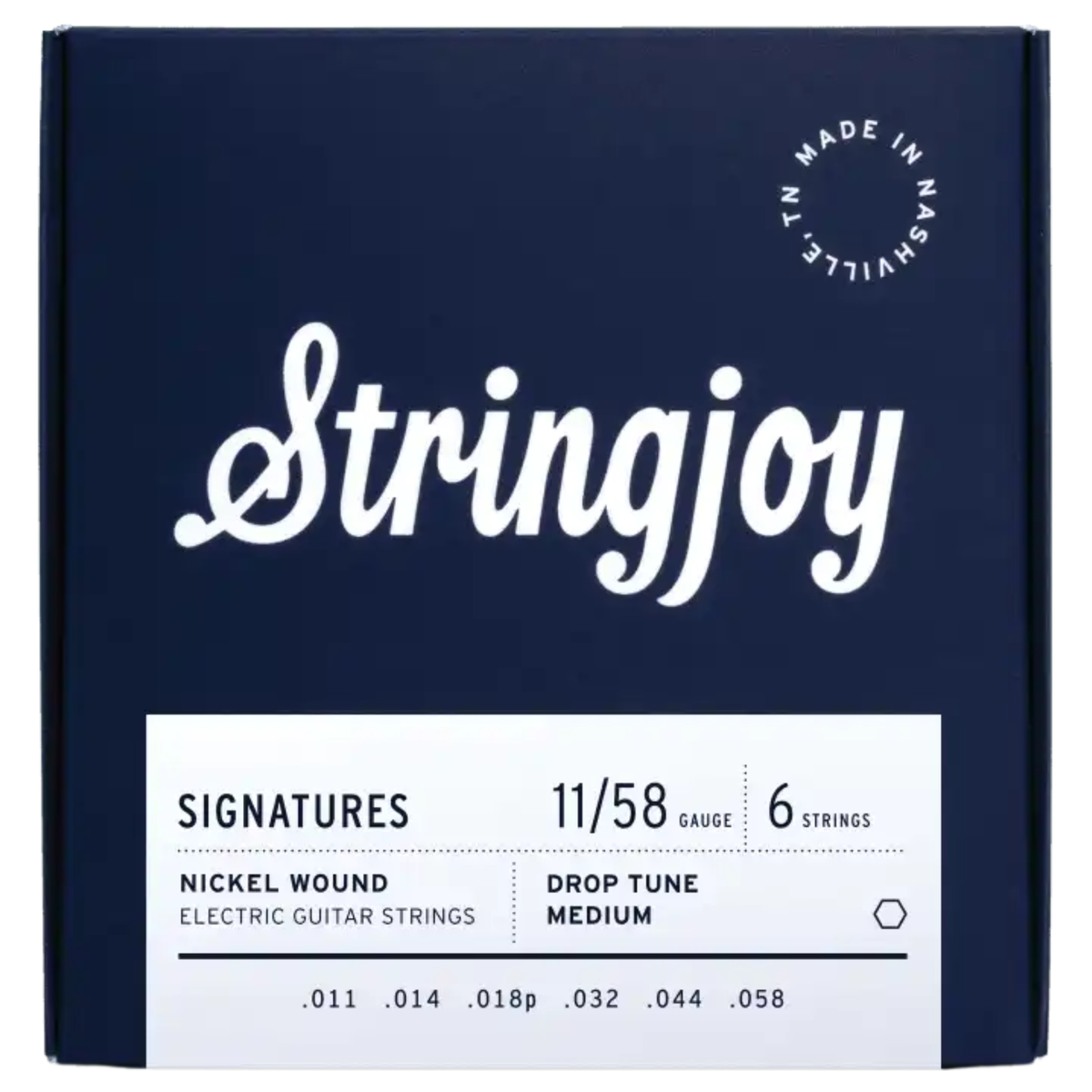 Stringjoy 11-58 Drop Tune Medium Gauge Nickel Wound Electric Guitar Strings