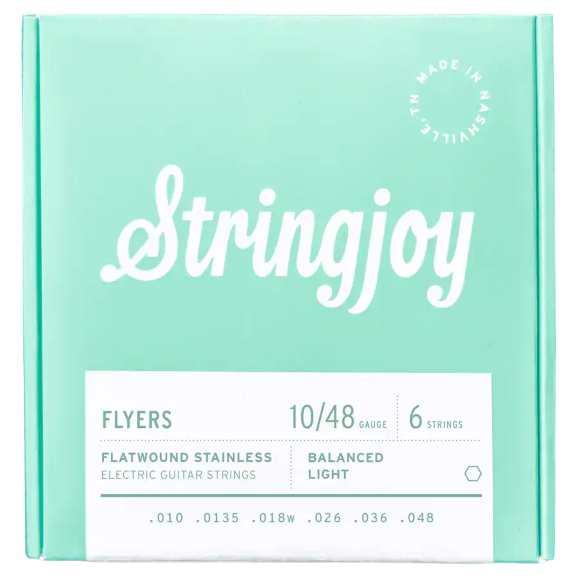 Stringjoy 10-48 Flyers Balanced Light Gauge Flatwound Stainless Electric Guitar Strings