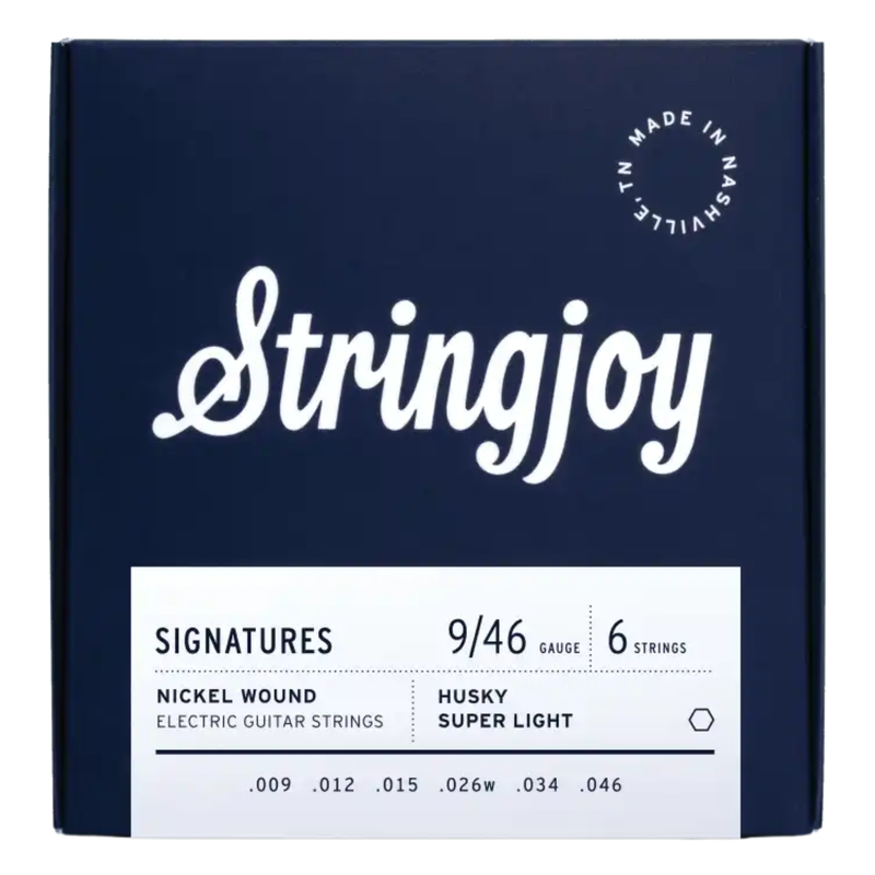 Stringjoy Signatures Husky Super Light Nickel Wound Electric Guitar Strings, 9-46