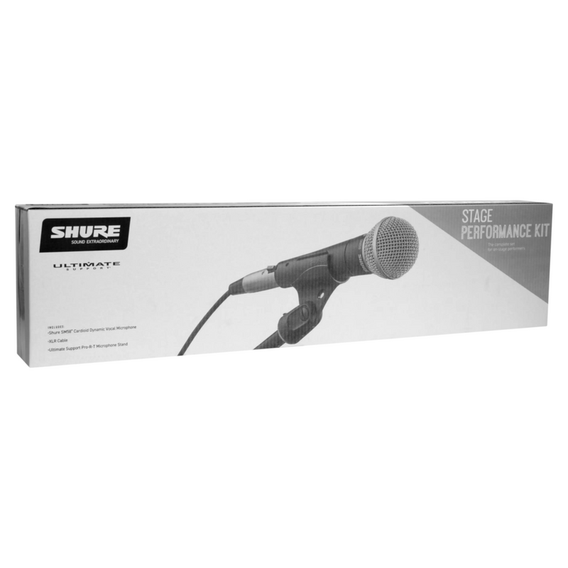 Shure SM58 Dynamic Cardioid Microphone Stage Performance Bundle w/Cable and Stand