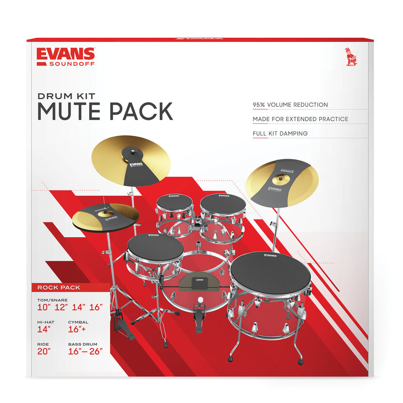 Evans SoundOff Drum Mutes, Rock Pack w/ 14” Snare Mute