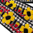 Souldier Belle Guitar Strap, Large Yellow Flower on Black/White, Gingham