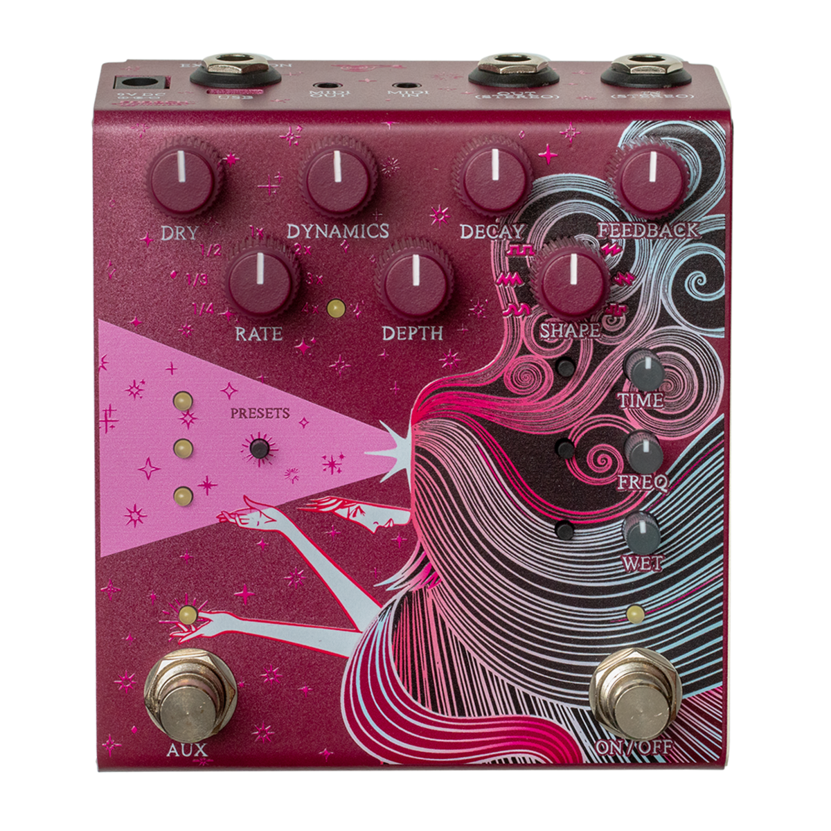 Old Blood Noise Endeavors Sunlight Stereo Reverb Effect Pedal, Maroon