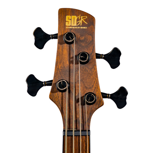 Ibanez SR1350B Premium 4-String Electric Bass Guitar with Bag, Dual Mocha Burst Flat