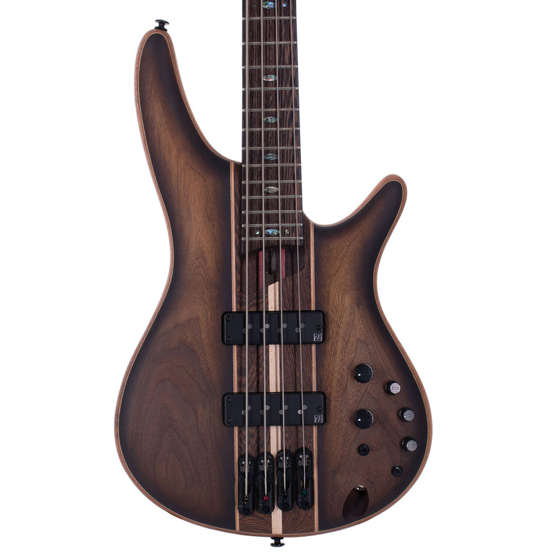 Ibanez SR1350B Premium 4-String Electric Bass Guitar with Bag, Dual Mocha Burst Flat