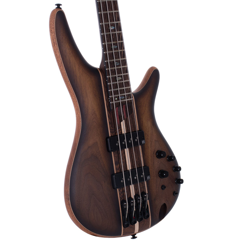 Ibanez SR1350B Premium 4-String Electric Bass Guitar with Bag, Dual Mocha Burst Flat