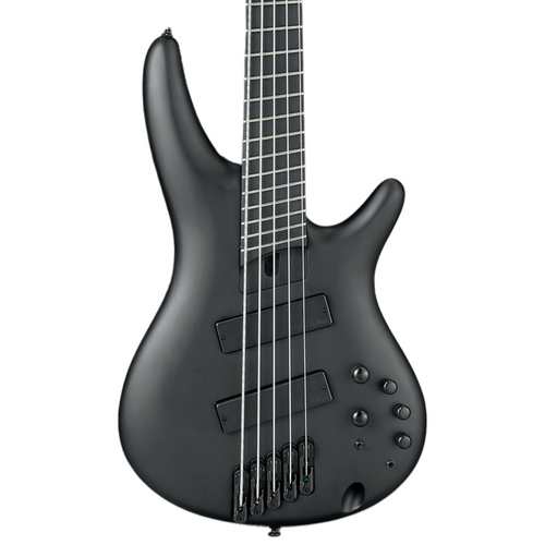 Ibanez SRMS625EX SR Iron Label 5 String Multi-Scale Bass Guitar, Black Flat