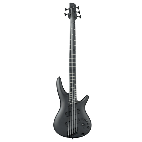 Ibanez SRMS625EX SR Iron Label 5 String Multi-Scale Bass Guitar, Black Flat