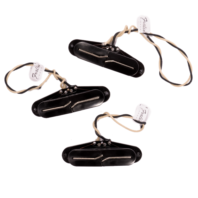 Fralin Split Blade Hum Cancelling Strat Electric Guitar Pickup Set, Black, Blues Output, Medium