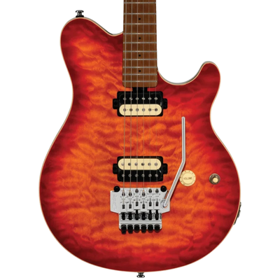 Sterling Axis Quilted Maple Electric Guitar, Lava Burst
