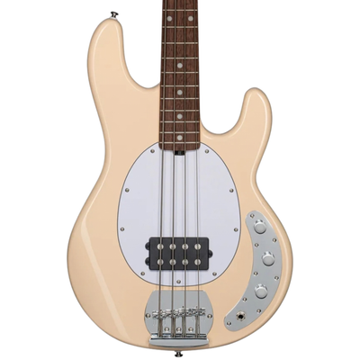 Sterling Sub Series RAY4 StingRay Bass Guitar, Vintage Cream