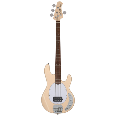 Sterling Sub Series RAY4 StingRay Bass Guitar, Vintage Cream