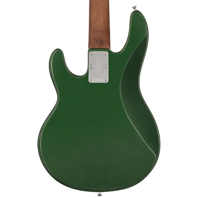 Sterling Short Scale StingRay Bass Guitar, Roasted Maple Fingerboard, Charging Green