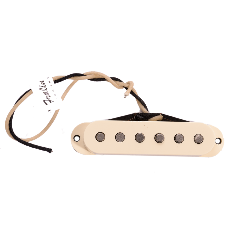 Fralin Vintage Hot Single Coil Strat Electric Guitar Pickup Set, Parchment, Stock Stagger