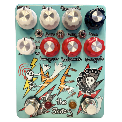 modulated reverb pedal Champion Leccy "The Skitzy" Dual Layered Modulated Reverb Effect Pedal, Seafoam