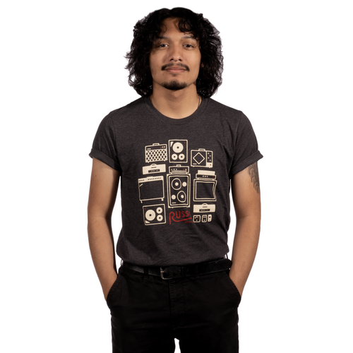Russo Music 'Amps & Effects' T-Shirt - Heather Graphite