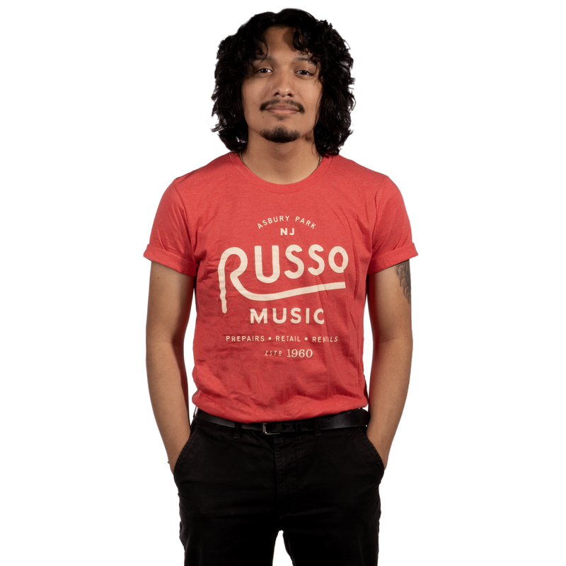 Russo Music 'Asbury Park 1960 Logo' T-Shirt - Heather Red