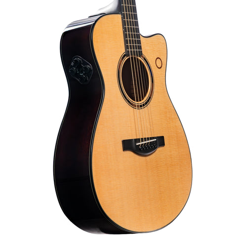 Yamaha TAS3 C Concert Cutaway Acoustic-Electric Guitar, Natural w/ Soft Case