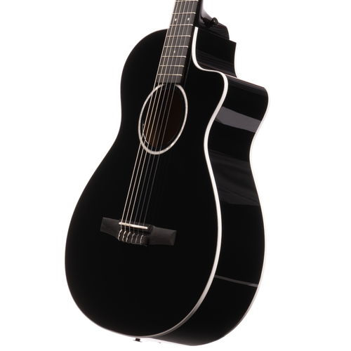 Taylor 212ce-N BLK Plus LTD Nylon-String Grand Concert Acoustic Guitar, Torrefied Spruce/Big Leaf Maple, Black