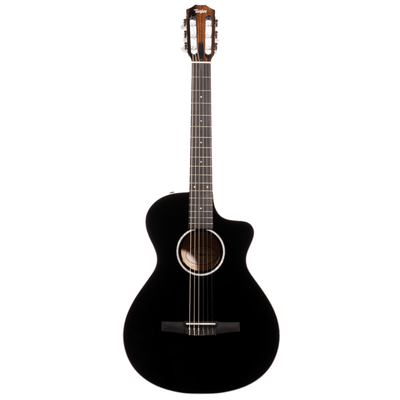 Taylor 212ce-N BLK Plus LTD Nylon-String Grand Concert Acoustic Guitar, Torrefied Spruce/Big Leaf Maple, Black