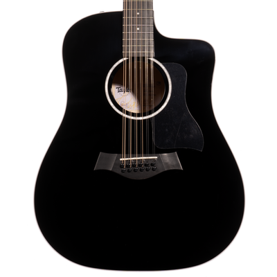 Taylor 250ce-BLK Plus 12-string Dreadnought Acoustic Electric Guitar, Sitka Spruce/Big Leaf Maple