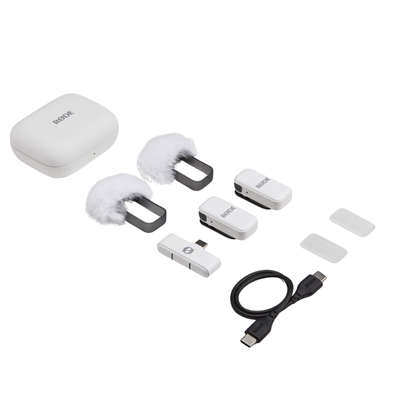 Rode Wireless Micro Smartphone Microphone Kit, USB-C, White