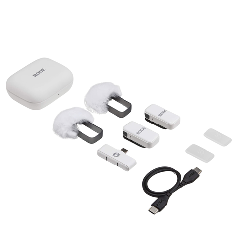 Rode Wireless Micro Smartphone Microphone Kit, USB-C, White